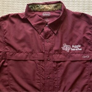 Texas A&M Aggies GameGuard Short Sleeve Shirt Mens Large Breathable Fishing